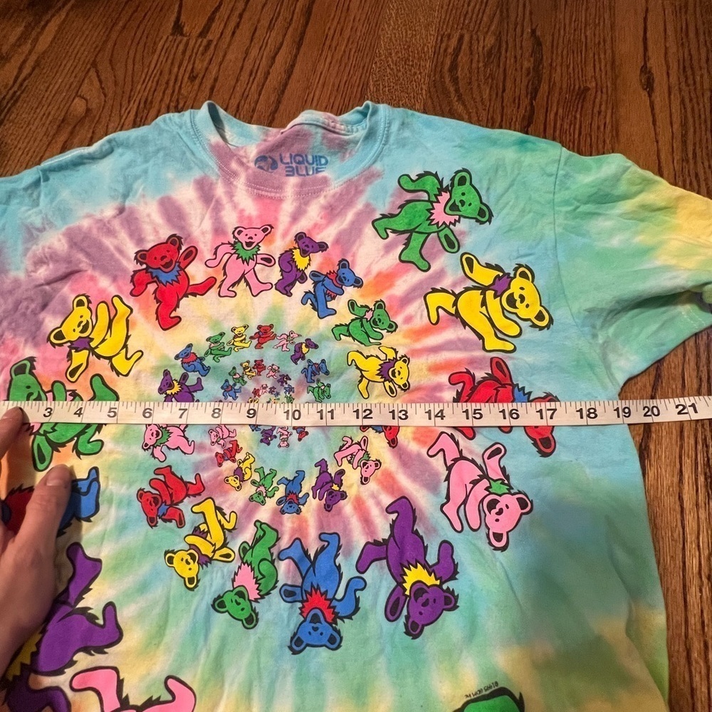 Liquid Blue | Vintage Y2K Grateful Dead 1995 Spiral Tie Dye Dancing Bears Sz M - Picture 7 of 7